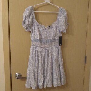 NWT Lulu's Blue and White Spring Dress (M)